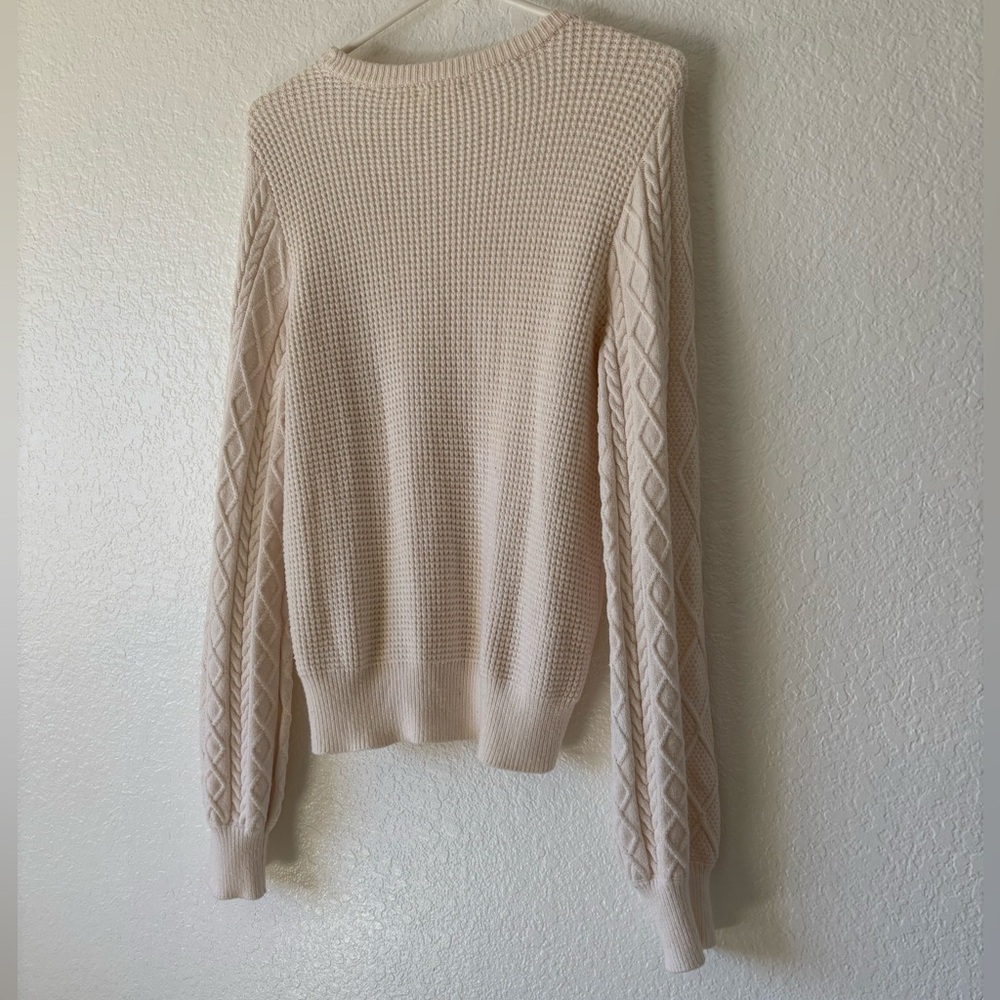 Cyrus Cream Cable Knit Sweater Ivory Size M Academy Preppy - Picture 16 of 16